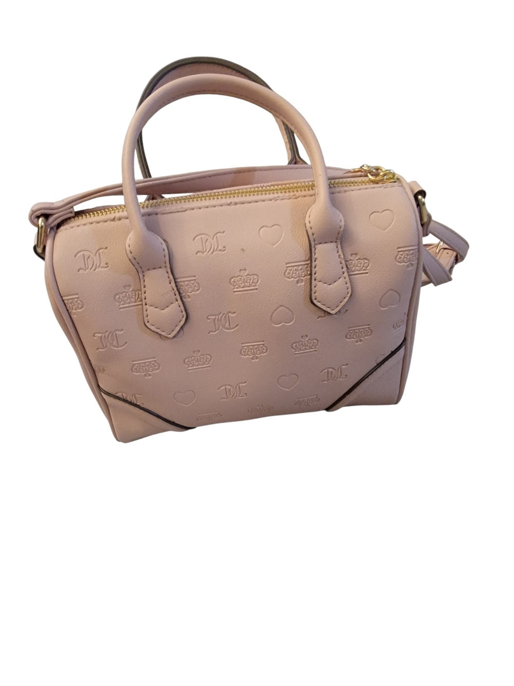 Juicy Couture Blush Pink Embossed Heart Satchel